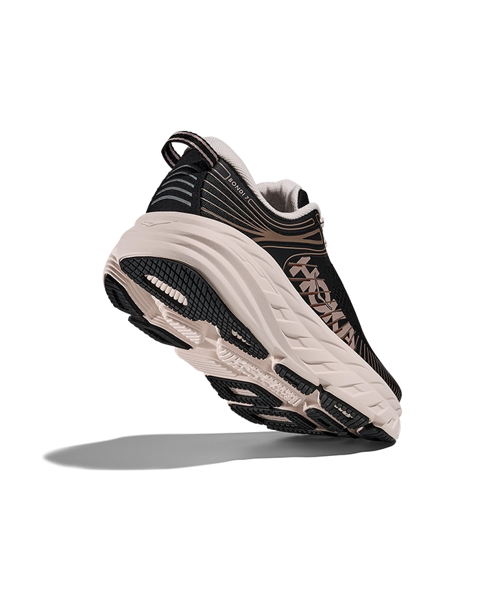 Hoka Bondi 7 Black / Rose Cream Dame