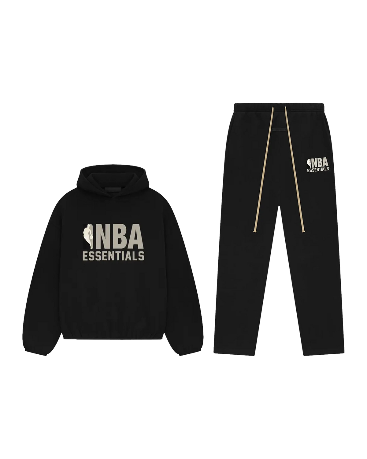 Fear of God Essentials x NBA sett Grey Black: hoodie og sweatpants
