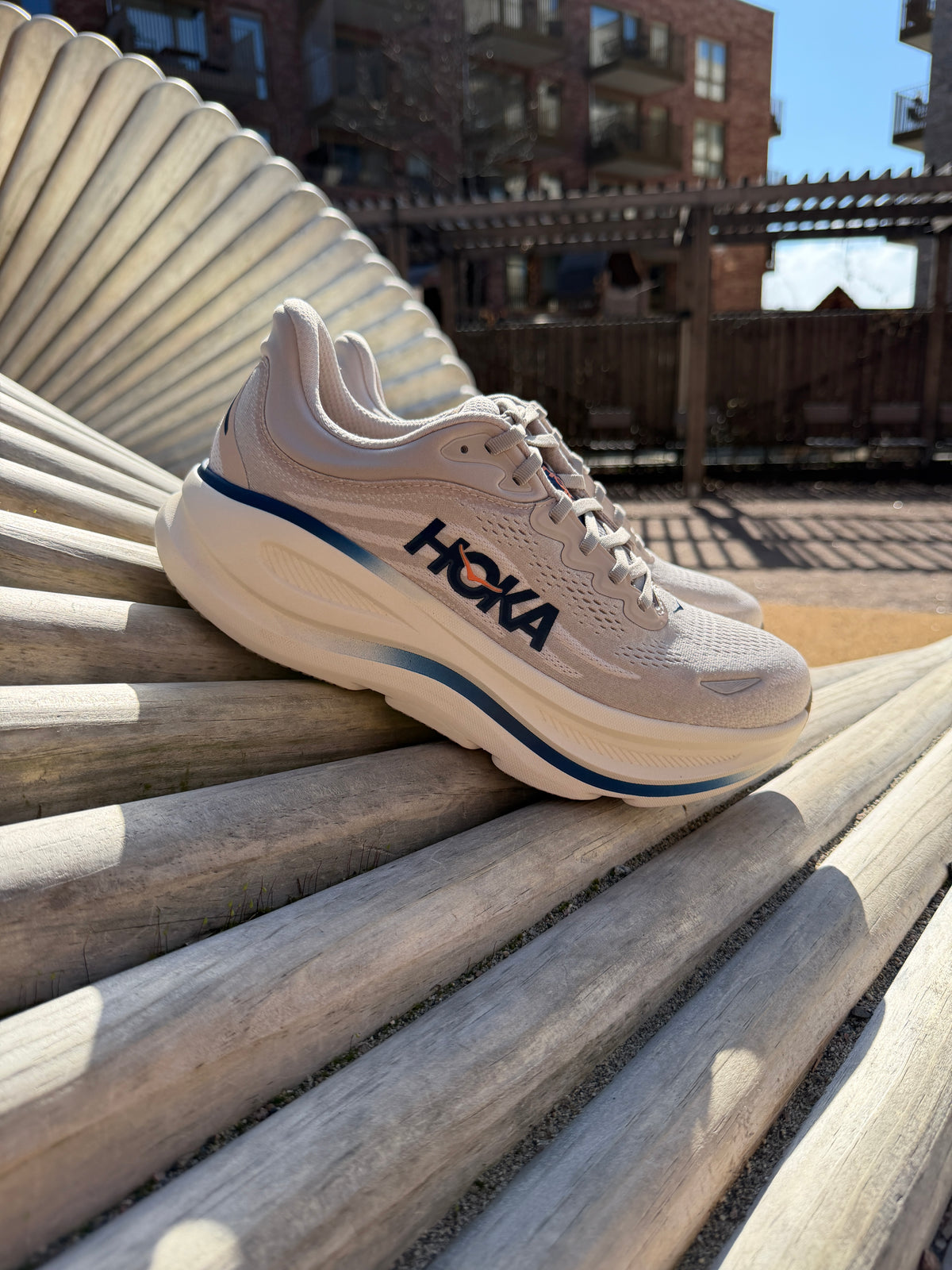 Hoka Bondi 9 Stucco / Grout Herre